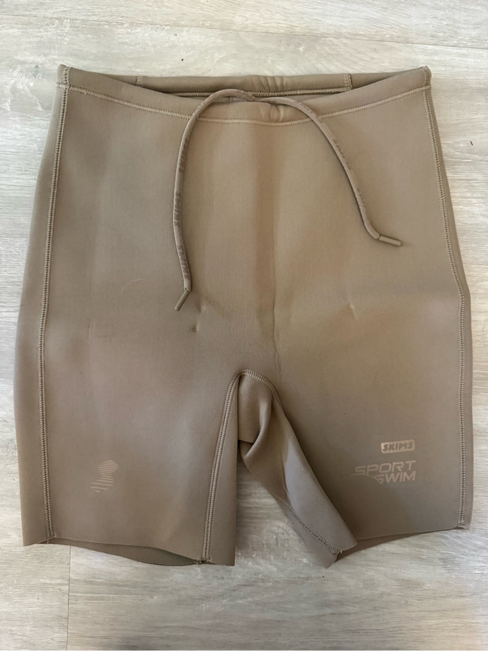 SKIMS Neutral Tan Wetsuit Shorts with Drawstring